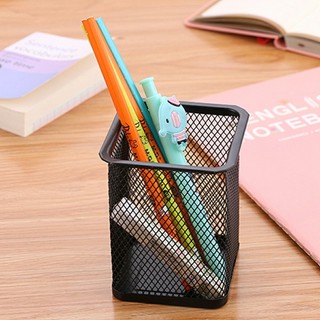 Giỏ Đựng Bút Lưới Sắt Văn Phòng Để Bàn - Ống Đựng Bút Kim Loại VUÔNG Văn Phòng Phẩm ALINE