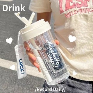 Bình Nhựa Đựng Nước Trong Suốt MUJI 350, 550, 800ml Nắp Chống Tràn Tiện Lợi