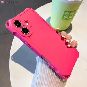 Có Lỗ Dây Tương Thích Cho iPhone 16 15 14 Plus 13 Pro Max Ốp Điện Thoại 4 Bốn Góc Dây Đeo Lỗ Màu Kẹo Nhiều Màu Mờ Mờ Mờ Mềm Vỏ Ốp Lưng