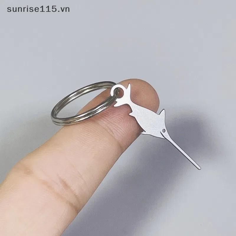 Srvn Hình cá Thép không gỉ cho điện thoại thông minh Loại bỏ khay thẻ Sim Eject Pin Key Tool Universal Thimble.