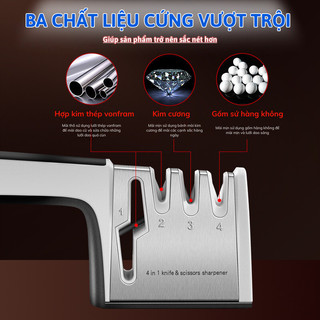 Máy Mài Dao Kéo 4 IN 1 Bunnies Máy Mài Di Động Thủ Công Khe Mài Thép Chống Gỉ Mài Nhanh Và Gọn