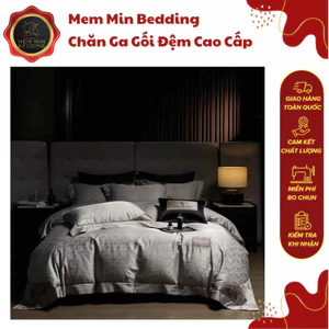Bộ Chăn Ga Gối Lụa 100s Thiết Kế Đơn Giản Họa Tiết Vân Chìm Đơn Giản - MemMinbedding Luxury