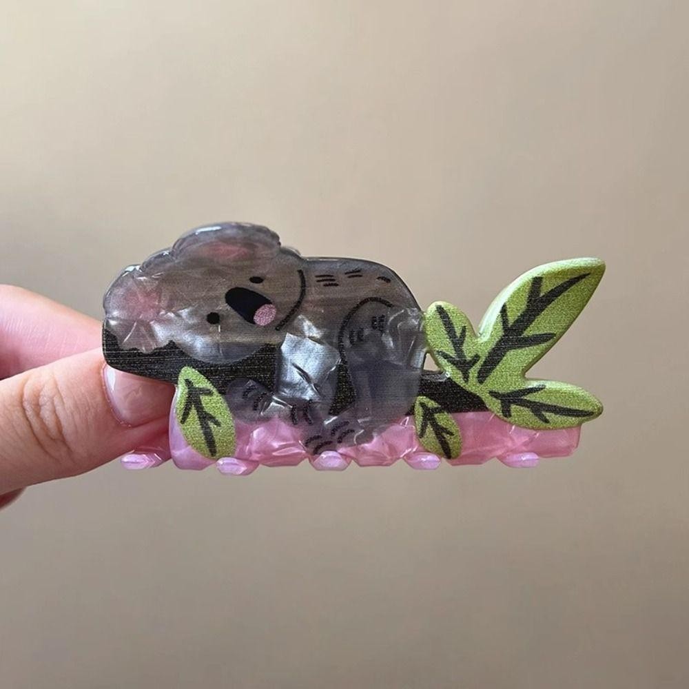 LACYES Koala Vuốt Tóc, Kẹp Tóc Động Vật Gấu Acrylic, Phụ Kiện Tóc Hoạt Hình Vui Nhộn Lấy Kẹp Cá Mập Lớn Kẹp Hàng Ngày