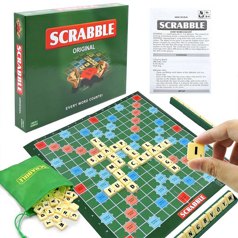 Scrabble Word Matching Board Game Letter Card Game Educational Spelling Toy