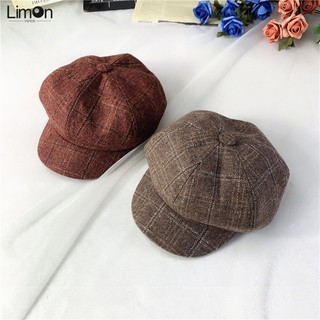 Mũ trẻ em mùa thu và mùa đông, mũ nhọn, mũ kẻ sọc người Anh, mũ bát giác, phiên bản tiếng Hàn của phiên bản tiếng Nhật của mũ nồi cho bé gái