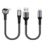 Cáp USB ngắn Niki USB Nam sang Điện thoại Cáp chuyển đổi nam Dây sạc nhanh 12W