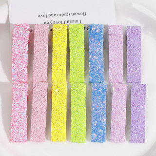 Kẹp kim loại hình mỏ vịt tròn sáng bóng, đa năng, sáng tạo, bọc vải, kẹp đàn hồi cho phụ nữ, phụ kiện trang sức DIY
