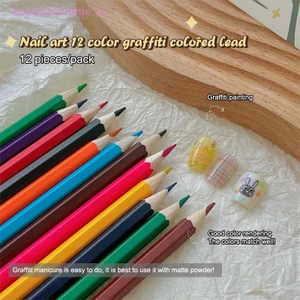 12 Cái Nhiều Màu Móng Tay Nghệ Thuật Graffiti Bút Chì Miếng Dán Bút Chì 12 Màu Làm Móng Tay al Dụng Cụ DIY [Vẻ Đẹp]