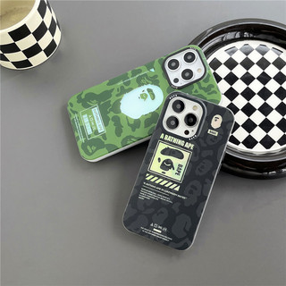 BAPE Vỏ điện thoại ngụy trang mạ điện cao cấp cho iPhone 16 15 14 13 11 12 Pro Max