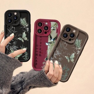Ốp điện thoại hình con bướm lá tre tương thích cho Redmi Note 11T 9 10 Pro Max Redmi Note 10T 11S 10S 9S Vỏ mềm chống rơi mờ mới nhất