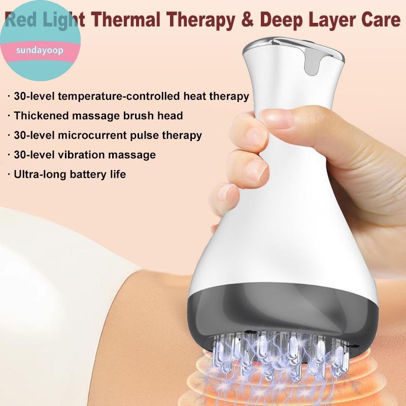 Sund Điện Kinh Tuyến Bàn Chải Gua Sha Máy Mát Xa Toàn Thân Rung Nén Nóng Cạo Lymphatic Thoát Nước Máy Đốt Mỡ VN