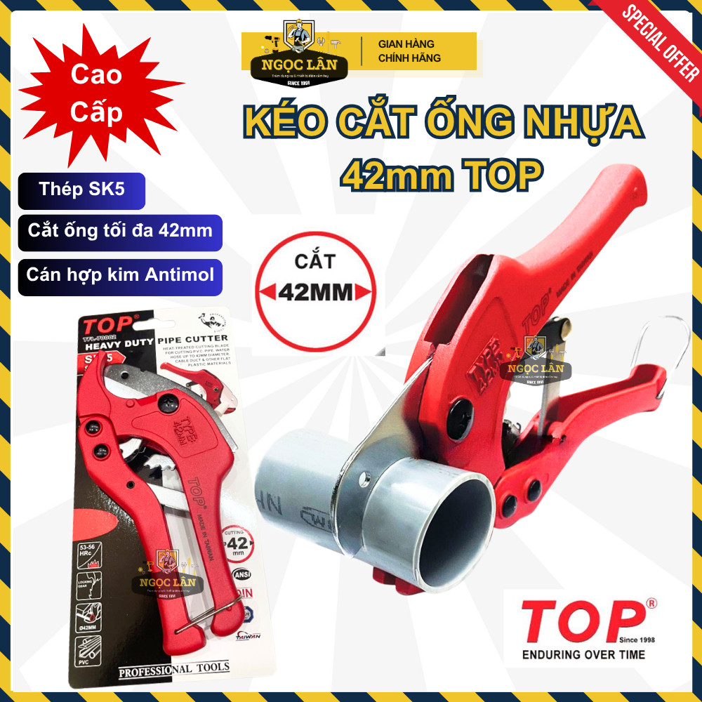 [Chính hãng TOP] Kéo Cắt Ống, Dao Cắt Ống Nhựa PVC TOP 42mm thép SK5 Hàng Đài Loan Cao Cấp