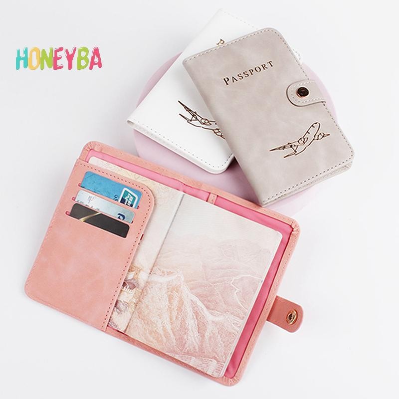 < Honeyba > Vỏ đựng hộ chiếu chống nước Ví đựng thẻ tín dụng da du lịch Sổ hộ chiếu dễ thương dành cho nữ / nam