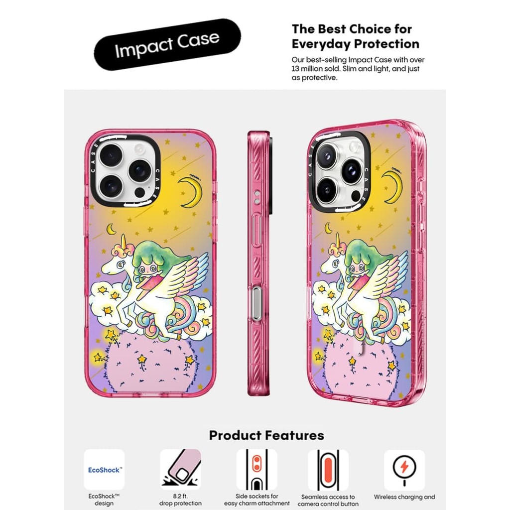 CASECASE X Rinkle 's Hành Trình Đầu Tiên Ốp Lưng Màu Hồng Fizz Trong Suốt Cứng Hút Từ Tính Tác Động Cho Apple IPhone 12 13 14 15 16 Pro Max Plus Có Hộp