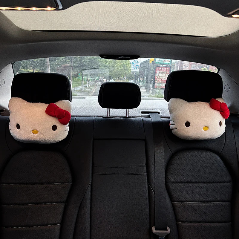 Hello Kitty Tựa Đầu Ô Tô Gối Kawaii Anime Nhật Bản Sang Trọng Cổ Hỗ Trợ Cô Gái Dễ Thương Trang Trí Ghế Đồ Chơi Nhồi Bông