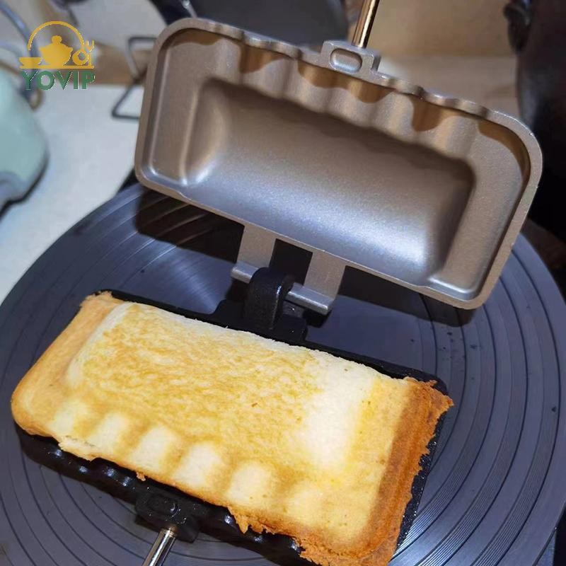 YOVIP 1 Chảo Sandwich Hai Mặt Chống Dính Di Động Có Thể Gập Lại Nướng Chiên Chảo Cho Bánh Mì Nướng Máy Ăn Sáng Máy Làm Bánh Pancake VN
