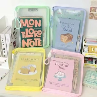 Thư mục tập tin dây kéo cầm tay trong suốt có kẹp Thiết kế hoạt hình vỏ cứng cho học sinh Lưu trữ bài tập tại nhà Văn phòng Đồ dùng học tập
