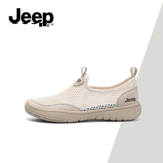 Giày thể thao đế mềm nhẹ mùa hè Jeep dành cho nữ - Lưới lớn, kiểu mỏng, chống rách, giày thông thường trượt thoáng khí
