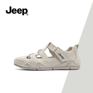 Dép thể thao có lỗ cắt dành cho nữ Jeep - Dép La Mã có đế phẳng thoáng khí thông thường
