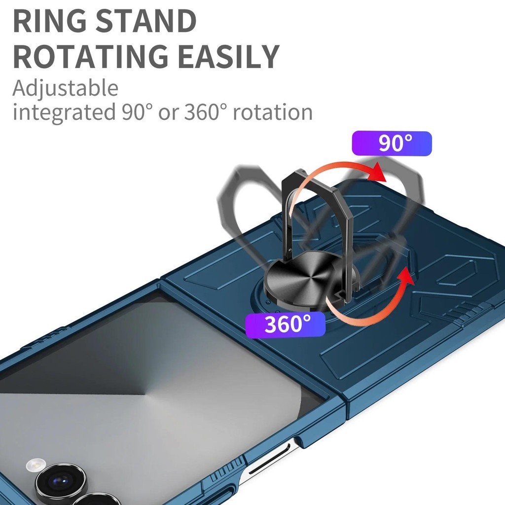 Vòng Giá Đỡ Ốp Lưng Điện Thoại Samsung Galaxy Z Flip 7 6 5 4 3 Flip7 Flip6 Flip5 Bảo Vệ Vỏ Cứng Chống Sốc