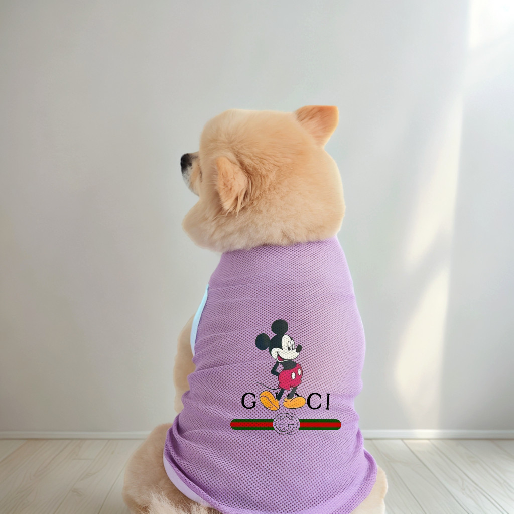 Áo Vest thú cưng có họa tiết chuột, có thể giặt được, vải mềm, quần áo thú cưng không tay thoải mái và thoáng khí cho mùa xuân hè, thích hợp cho chó nhỏ và vừa mèo