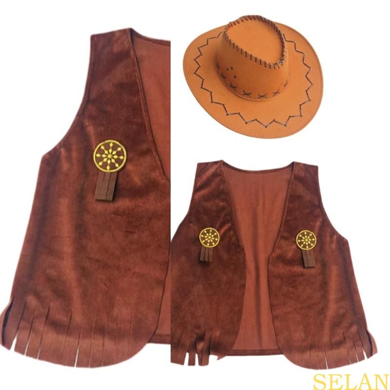 SELA Halloween Cowboy Trang Phục 3 Cosplay Trang Phục Tiệc Biểu Diễn Sân Khấu Trang Phục Cao Bồi Phương Tây Cho Trẻ Em Quà Tặng