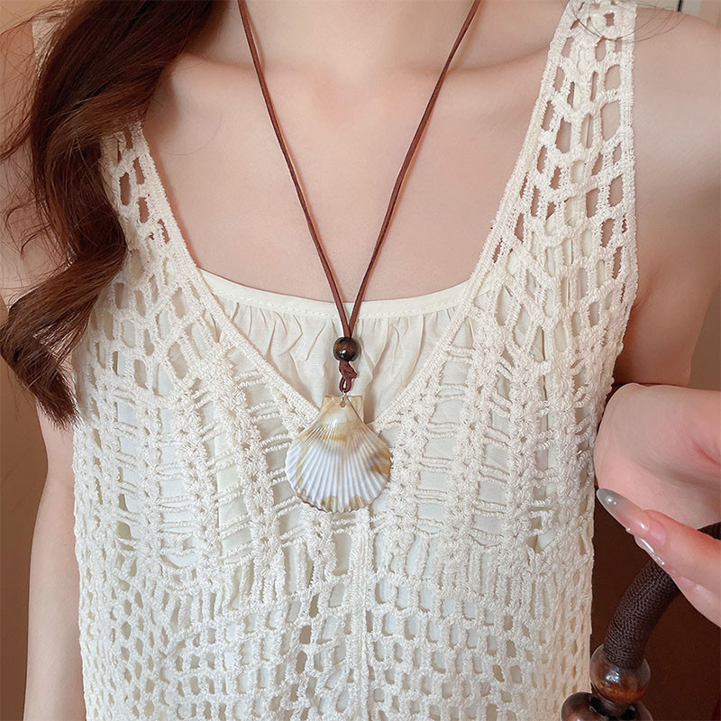 Hạt Gỗ Vỏ Ốc Sò - Mặt Dây Chuyền Thời Trang