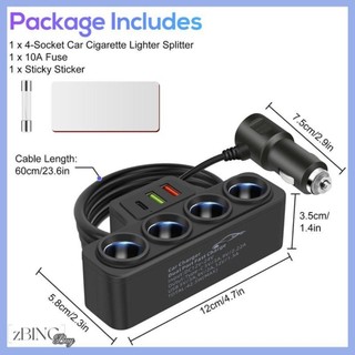 Biến tần sạc 120W xe USB nhẹ - Adapter 12V/24V và ổ cắm splitter tiện lợi cho các chuyến đi ô tô điện tử