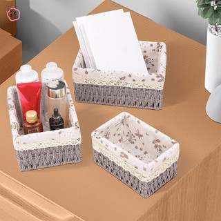 Giỏ đựng đồ đan nhỏ Giỏ đựng dây giấy bền cho kệ Tủ ngăn kéo