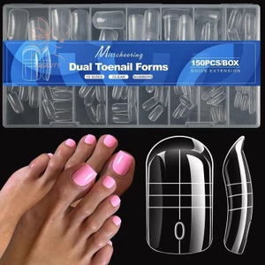 150 Cái/hộp Khuôn Móng Chân Poly Gel Nối Dài 15 Kích Thước Full Cover, Tái Sử Dụng, Cho Acrylic
