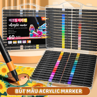 Bộ Bút Lông Màu Acrylic Chuyên Nghiệp - Bút Vẽ Acrylic Chống Nước, 12/18/24/36 Màu Tươi Sáng Đa Năng