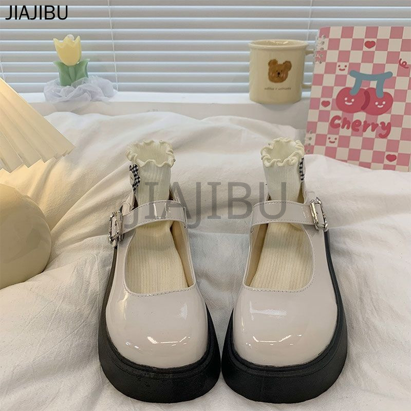 Size 34-46 Giày Nữ Cỡ Lớn Giày Học Sinh JK Màu Đen Nhật Bản Dành Cho Nữ Sinh Trung Học 45 Giày Da Màu Be Mũi Tròn Chống Trượt Phong Cách Sinh Viên Anh 44 Korean Fashion Platform Lolita Mary Jane Shoes 43 Giày Ngón Chân Cái 42 Giày Công Chúa Pháp