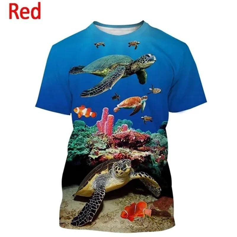 In 3D Dễ Thương Rùa Đồ Họa Áo Sơ Mi Nam Áo Tee Nam Tay Ngắn