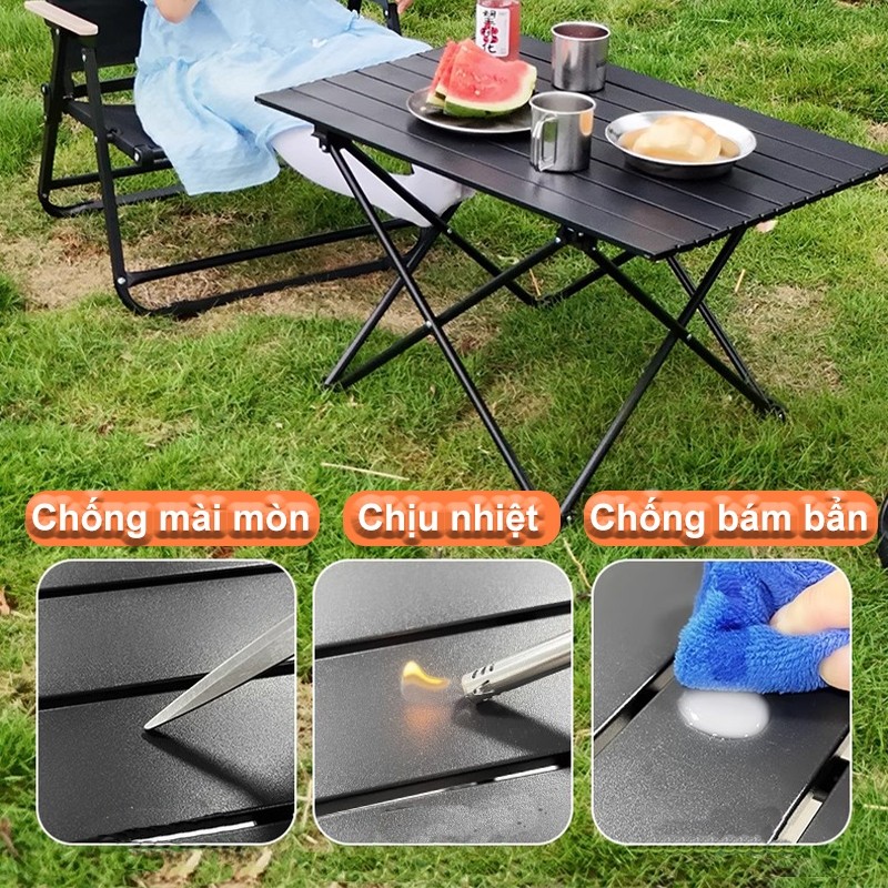 WTHB Outdoor Bàn cắm trại gấp du lịch cắm trại ngoài trời bàn gấp làm bằng hợp kim carbon sơn tĩnh điện