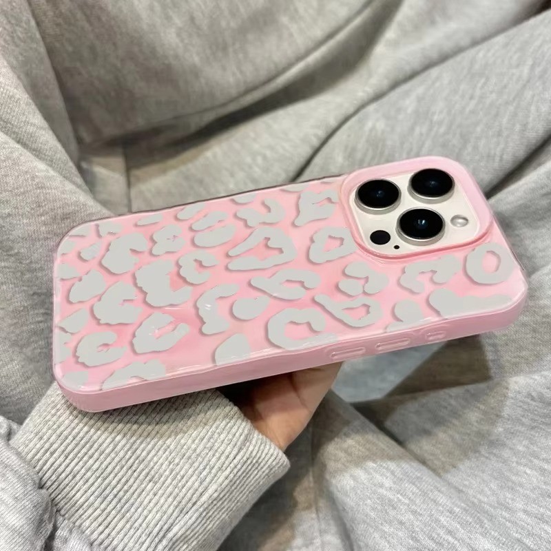 Ốp Điện Thoại In Hình Da Báo Trắng Cho iPhone 11 12 13 14 15 16 Pro Max 16 Plus 17AIR Gấp Họa Tiết Silicon Mềm