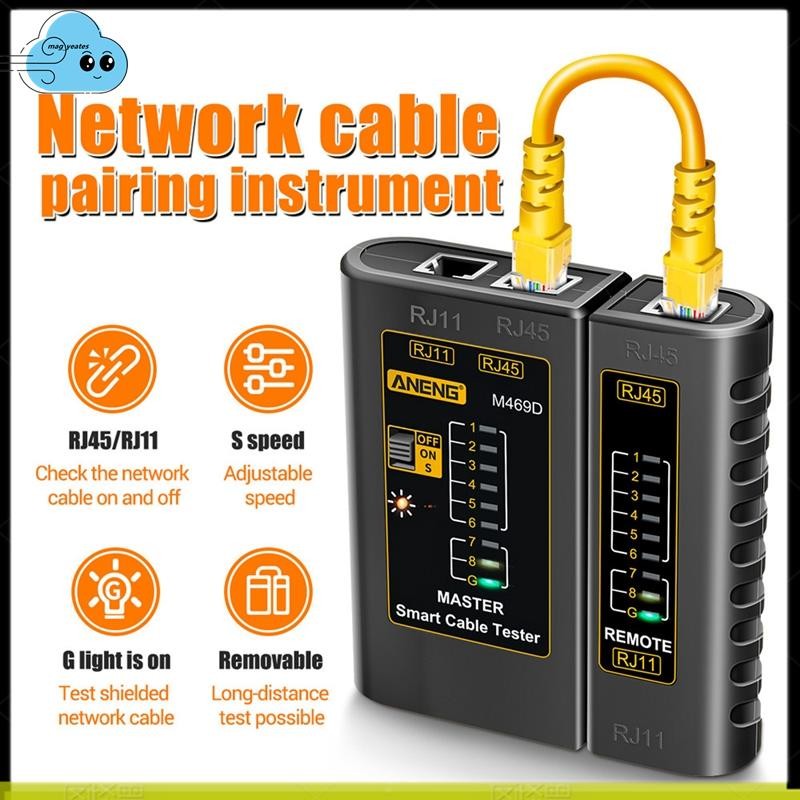 M469D RJ45 Cáp Lan Test Kiểm Tra Cáp Mạng RJ11 RJ12 CAT5 UTP LAN Cable Test Công Cụ Mạng Sửa Chữa Mạng A