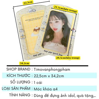 Móc Khoá Đựng Ảnh Card Idol To Khổ A4 Cute Xinh Quà Tặng Độc Lạ Timo VPBL39