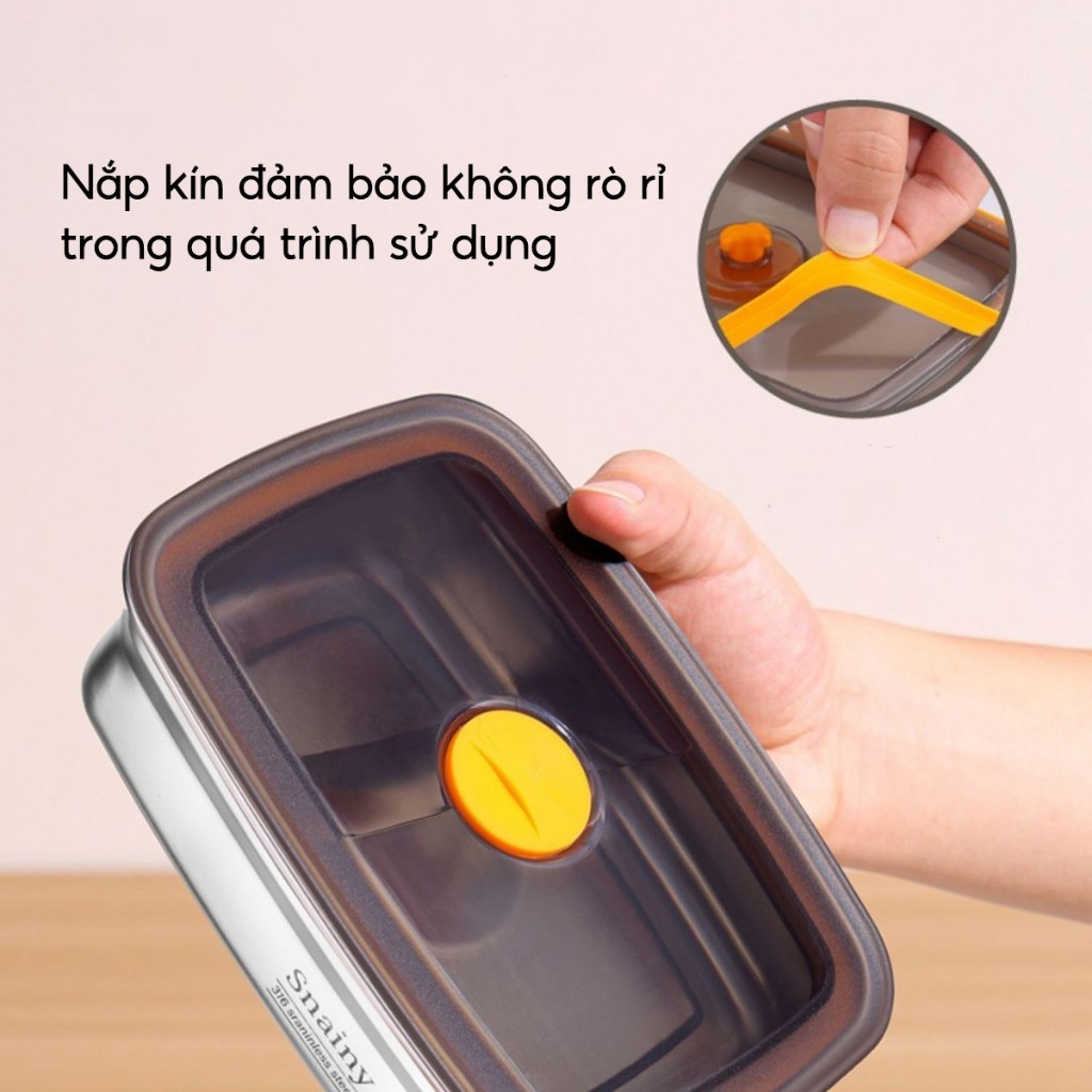 Hộp Đựng Thực Phẩm Inox Có Nắp Đậy Khay Đựng Đồ Ăn Để Tủ Lạnh Ngăn Mùi Bảo Quản Rau Củ Thịt