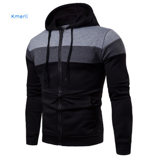 Áo khoác nỉ hoodie chắp vá nhiều màu, có dây rút thời trang, phù hợp mùa thu đông
