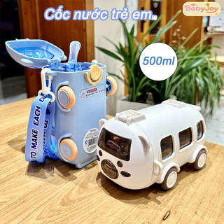 【BabyJoy】Cốc nước trẻ em 500ML,Bình Nước ô tô xe buýt,Có Dây Đeo Tiện Lợi,Cho Bé Đi Học