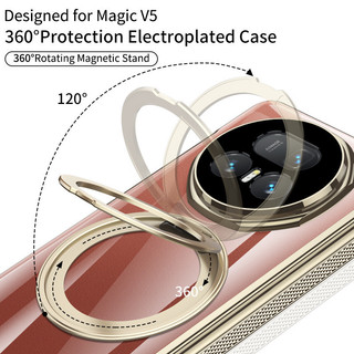Giá đỡ Ting pha lê từ tính có thể xoay được Funda cho Honor Magic V5 Vỏ sạc không dây