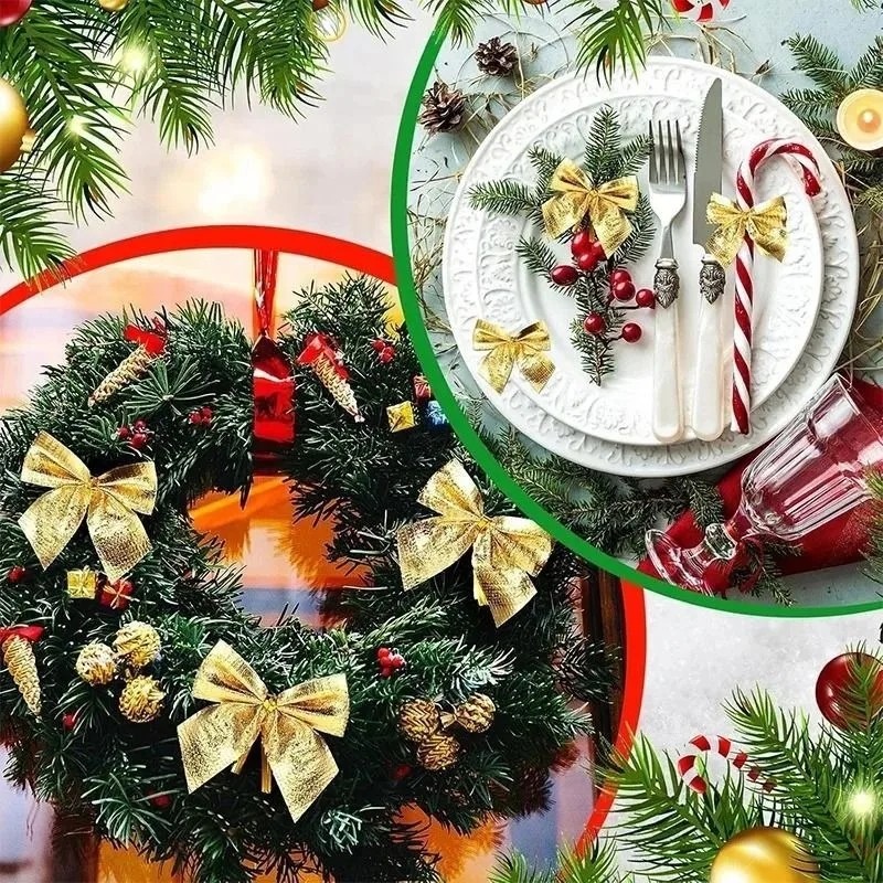 Trang Trí Giáng Sinh Nơ Treo Cây Giáng Sinh Mặt Dây Chuyền Đồ Trang Trí