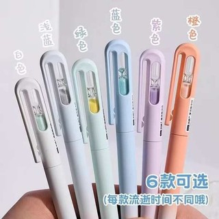 Heshuo Gradient Time Đồng hồ cát Xoay Bút Gel Học sinh tiểu học Bút đen Giải nén Bút xoắn có giá trị cao Ảnh hưởng