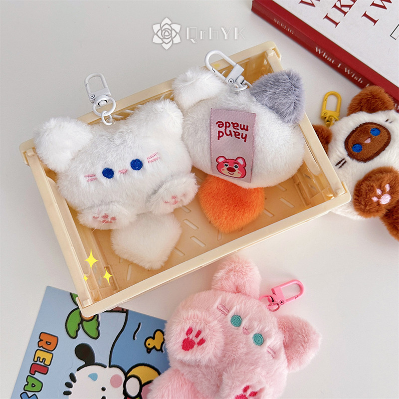 Qrhyk Squeak Đuôi Dài Sang Trọng Móc Khóa Dễ Thương Nhồi Bông Móc Khóa Túi Đồ Trang Trí Sang Trọng Búp Bê Móc Khóa Mới