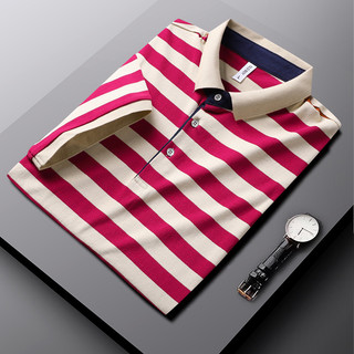 Áo Polo Dichuangzhe Nam Sọc Gấp Cổ Cotton Sọc Áo Thường Ngày
