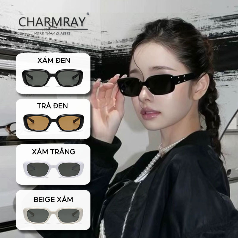 CHAMRAY Kính râm hình chữ nhật cổ điển dành Kính chống nắng khung nhỏ ...