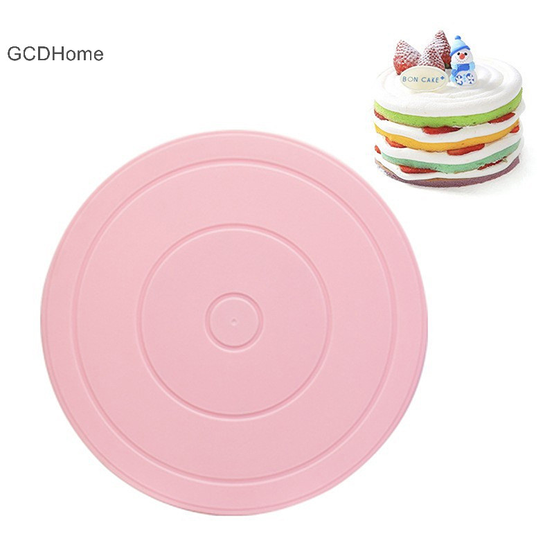 Gcdhome 1 Nhà Bếp Chảo Nướng Dụng Cụ Bánh Nhựa Tấm Bàn Xoay Xoay Chống Trượt Bánh Tròn Đứng Trang Trí Bánh Bàn Xoay HOT
