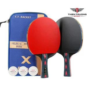 Bộ 2 Vợt bóng bàn Huison X 5 sao, Vợt bóng bàn dán sãn giá rẻ tặng kèm bao vợt