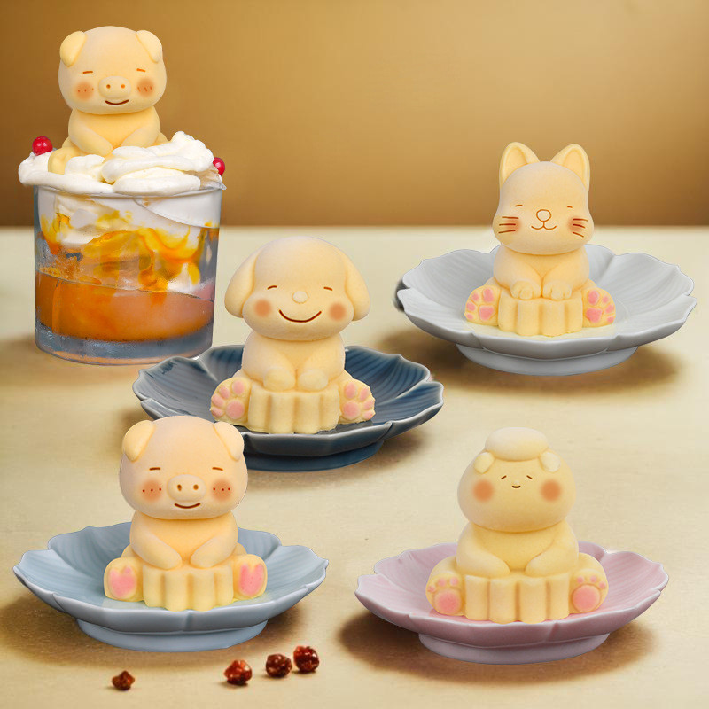 Sanke Love 3D Mèo Gấu Đen Lợn Khuôn Silicon Phô Mai Mousse Bánh Đá Khuôn Thơm Thạch Cao Nến Khuôn Trang Trí Bánh Khuôn Khuôn Làm Bánh DIY Khuôn Nướng Bánh