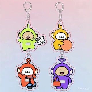 Teletubbies Maltese cặp đôi Lông Gà nhỏ bạn gái móc khóa Acrylic dễ thương phim hoạt hình Mặt dây chuyền trang trí mặt dây chuyền IFS4